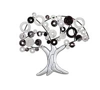 GILDE Relieve de pared de metal plateado árbol 79 x 89 x 6 cm decoración de pared arte salón