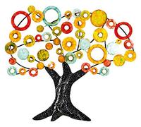 Gilde Relieve de pared - Decoración de pared - Cuadro XXL - Árbol de la vida - Multicolor de metal - 84 x 90 cm