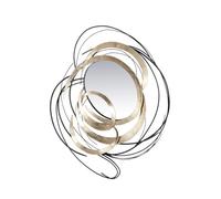 GILDE Relieve decorativo XXL - Cuadro grande de metal con espejo - Decoración de pared - Regalo y decoración - Colores: Negro Oro - 115 x 90 cm
