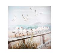 Gilde Seaside 52359 - Cuadro pintado a mano sobre lienzo (60 x 60 x 3,5 cm), diseño de gaviotas
