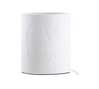 GILDE Visione - Lámpara de mesa (porcelana, 20,5 cm), diseño de cara, color blanco