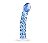 Dildo de Cristal Espiral Nº5 (Transparente-Azul)