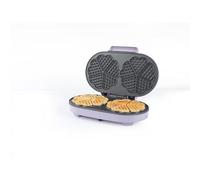 Giles & Posner Double Heart Waffle Maker - Placas de Aluminio Antiadherentes de 34 cm, Sin PFAS, Dial de Temperatura Ajustable, Luces Indicadoras de Encendido/Listo, 1400 W, Púrpura, Colección Sorbet