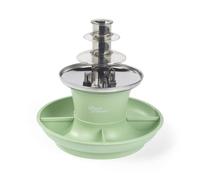 Giles & Posner mini fuente de chocolate, 3 niveles, 20-26 W, verde | Mini fuente de chocolate, set de fondue, 2 bandejas, aprox. 22,8 x 22,8 x 21,5 cm