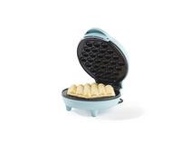Giles & Posner Sorbet Gloss Máquina de bubble waffle 600 W, 18 cm | Superficie antiadherente sin PFAS, luces de encendido y listo, acabado azul sorbete, recetas dulces o saladas, desmolde fácil