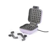 Giles & Posner Sorbet Stuffed Waffle Maker - Gofrera belga extra profunda, placas de cocción antiadherentes sin PFAS, herramientas de extracción, ahorro de espacio, clip de bloqueo, 750W, púrpura
