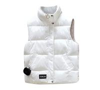 Gilet - Chaqueta deportiva para mujer, para correr, chaqueta acolchada cálida, cuello de pie, chaleco térmico con cremallera, chaleco térmico entallado, chaleco de senderismo de algodón, abrigo de