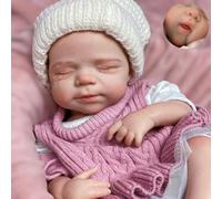 Gileutay 40cm Muñecas Reborn De Silicona Sólida Niña Muñeca Bebé Realista para Dormir Muñeca Lavable Pintada a Mano para Niños Pequeños