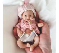 Gileutay Muñeca de bebé de silicona suave de 6 pulgadas, cuerpo completo, niña, muñecas de bebé de silicona realistas de la vida real, miniaturas de recién nacidos realistas para niños