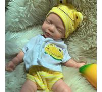 Gileutay Muñeca realista de silicona Reborn de 26 cm con peso y aspecto real para bebés prematuros