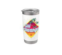 Gili Trawangan Lombok Isla Retro Indonesia Recuerdo Vintage Vaso térmico de acero inoxidable de doble pared