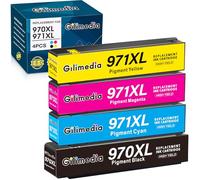 GILIMEDIA Cartucho de tinta 970XL de repuesto compatible con HP 970 XL 971 XL Cartuchos de tinta para impresora Officejet Pro X576dw X476dw X476dn X551dw X451dn X451dw, 4 paquetes