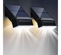 Giliwosy Luz Solar Exterior, 2 Paquete 90° Ajustable IP65 Impermeable Súper Brillante Foco Potente con Sensor de Movimiento, Lampara Solar para Jardín Garaje Patio