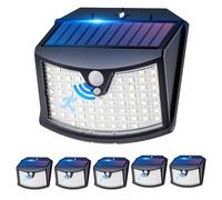 Giliwosy Luz Solar Exterior, 6 Paquete/3 Modos IP65 Impermeable Focos LED Exterior Solares con Sensor de Movimiento, Luces Solares LED Jardin para Garajes Caminos Puertas (Blanco Frío)