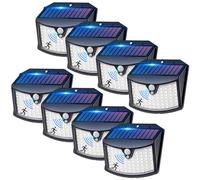 Giliwosy Luz Solar Exterior, 8 Paquete/3 Modos IP65 Impermeable Focos LED Exterior Solares con Sensor de Movimiento, Luces Solares LED Jardin para Garajes Caminos Puertas (Blanco Frío)
