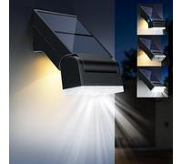Giliwosy Luz Solar Exterior, 90° Ajustable, IP65 Impermeable, Súper Brillante Foco con Sensor de Movimiento, Lampara Solar para Jardín, Garaje, Patio