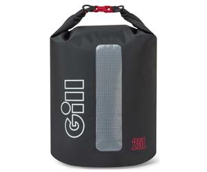 Gill 2026 Voyager Dry Bolsa 25L L108 - Black | Costuras soldadas, seguridad enrollable, accesorios de anillo en D, panel de visión rápida, construcción de PVC resistente a