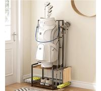 GILLAS Organizador de Almacenamiento para Bolsas de Golf, Organizador de Bolsas de Golf de 2 Niveles, Organizador de Bolsas de Palos de Golf de Madera, Accesorios de Equipo de Golf, Club, cobertizo,