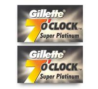 Gillette 7 o' Clock Super Platinum - 10 Cuchillas de Afeitar de Doble Filo con Recubrimiento de Platino