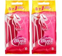 Gillette Blue II Plus - Máquinillas Desechables Para Mujer - 5 + 1 Uds (Paquete de 2)