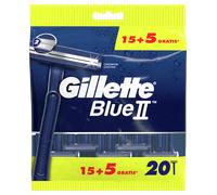 Gillette - BlueII, Maquinillas Desechables Para Hombre, 2 Hojas De Afeitar, 15+5 (Total 20 Uds)