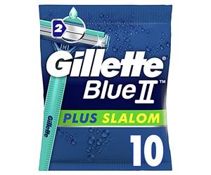 Gillette BlueII Plus Slalom Maquinillas Desechables Para Hombre x10
