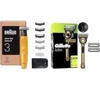 Gillette Braun Any Style Grooming Bundle, GilletteLabs Men's Razor Champions Gold Edition, Handle & Blades, Magnetic Stand and All-in-One Series XT3, Beard Style, Trim & Shave,+7 Styling Tools, XT3205