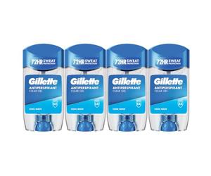 Gillette Clear Gel Cool Wave Antitranspirante Y Desodorante Hombre 4x70ml