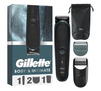 Gillette - Cortapelos íntimos para hombre I5 Initmate, Afeitado de zonas íntimas, impermeable, inalámbrico, uso en piel seca o húmeda, zueco para la piel sensible, hojas inusables, bolsa de viaje
