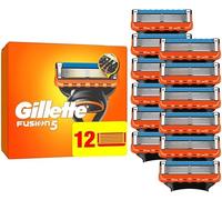 Gillette Fusion 5 Cuchillas de afeitar para hombre, 12 hojas originales | Para maquinillas de afeitar en húmedo con mayor banda deslizante para un deslizamiento suave y un afeitado increíblemente