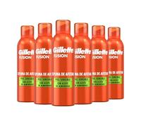 Gillette Fusion Espuma De Afeitar Hombre Con Aceite De Almendras, Para Piel Sensible, Limpia, Hidrata, Protege, Refresca Y Calma, Ayuda A Proteger Contra La Irritación, 250ml x6