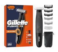 Gillette Fusion One Recortadora De Barba Y Afeitadora Corporal, Barbero Todo En Uno Para Cara Y Cuerpo, Cabezal Pivotante, 4 Peines, Funda, Resistente Al Agua, Inalámbrica, 45 Min De Uso