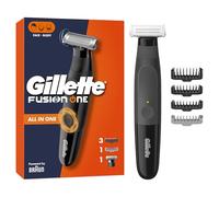 Gillette Fusion One Recortadora De Barba Y Afeitadora Corporal, Barbero Todo En Uno Para Cara Y Cuerpo, Cabezal Pivotante, 4 Peines, Resistente Al Agua, Inalámbrica, 45 Min De Uso, Recorta y Afeita