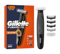 Gillette Fusion One Recortadora De Barba Y Afeitadora Corporal, Barbero Todo En Uno Para Cara Y Cuerpo, Cabezal Pivotante, 4 Peines, Tapa Protectora, Resistente Al Agua, Inalámbrica, 45 Min De Uso