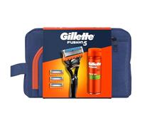 Gillette Fusion Pack Regalo Con Maquinilla De Afeitar Para Hombre + Gel De Afeitar Con Aceite De Almendras Para Piel Sensible 200ml