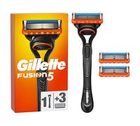 Gillette Fusion5 - Afeitadora para hombre, 1 maquinilla de afeitar Gillette, 3 recambios de cuchillas con lubrastrip para un afeitado de cerca