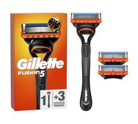 Gillette Fusion5 Maquinilla de Afeitar para Hombre, 1 Maquinilla de Afeitar + 3 Recambios, con Banda de Gel Lubricante para Un Deslizamiento Suave Y Hojas 5 para Un Afeitado Apurado Duradero