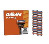 Gillette Fusion5 Pack de 20 Recambios Para Maquinillas De Afeitar, Cuchillas De Afeitar Con 5 Hojas, Banda De Gel Lubricante y Recortadora De Precisión