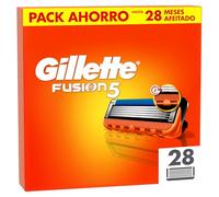 Gillette Fusion5 Pack de 28 Recambios Para Maquinillas De Afeitar, Cuchillas De Afeitar Con 5 Hojas, Banda De Gel Lubricante y Recortadora De Precisión