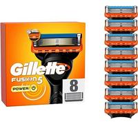 Gillette Fusion5 Recargadoras de energía para hombres, 8 cuchillas recargables, con tira protectora para deslizarse aún mejor