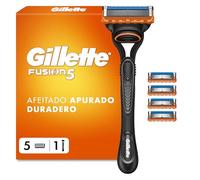 Gillette Fusion5 UEFA Champions League Special Edition Maquinilla de Afeitar Hombre, Azul/Negro - 1 Mango + 5 Recambios, con Banda Lubricante para Un Afeitado Apurado
