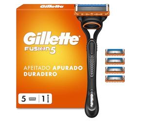 Gillette Fusion5 UEFA Champions League Special Edition Maquinilla de Afeitar Hombre, Azul/Negro - 1 Mango + 5 Recambios, con Banda Lubricante para Un Afeitado Apurado