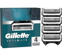 Gillette Intimate - Juego de 4 cuchillas de repuesto para maquinilla de afeitar húmeda para hombre, con banda lubricante mejorada para un uso suave, probadas dermatológicamente
