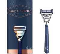 Gillette King C. maquinilla para afeitar el cuello para hombre + 1 cuchilla de recambio, con las mejores hojas de acero inoxidable con revestimiento de platino de Gillette