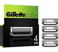 Gillette Labs - Cuchillas de repuesto compatibles con GilletteLabs con elemento de limpieza y Gillette Heated Razor, 4 cuchillas de repuesto