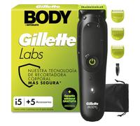 Gillette Labs i5 Body + Intimate Trimmer Hombre con tecnología SkinFirst - Maquinilla de afeitar íntima para cuerpo y zona íntima, resistente al agua, negro/verde