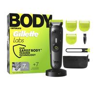 Gillette Labs i7 - Cortacésped para cuerpo y zona íntima para hombre, con tecnología SkinFirst, cortapelos impermeable, luz LED para visibilidad, 3 accesorios de corte de precisión y base de carga