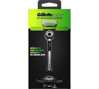 Gillette Labs - Maquinilla de afeitar para hombre, color gris | Gillette - Maquinilla de afeitar para hombre con elemento de limpieza, 1 hoja de afeitar y base magnética de alta calidad