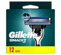 Gillette Mach 3 - Cartuchos de repuesto para cuchillas de afeitar (12 unidades)