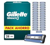 Gillette Mach3 Base Cuchillas de Afeitar Hombre, Pack de 28 | Recambios para Maquinillas de Afeitar con 3 Hojas Y Banda Lubricante, Compatible con Todos Los Mangos Mach 3